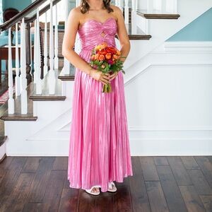Pink Strapless prom dress